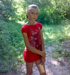 small girl in shorts