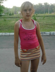 small girl in shorts