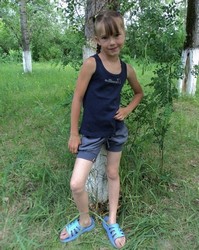 small girl in shorts